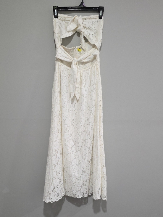 FARM Rio Dresses & Skirts - FARM Rio White Lace Strapless Tie-Front Cut Out Maxi Dress White Sz Med